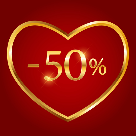 Valentines Day Holiday Discount banner Sale poster. Vector Illustration EPS10のイラスト素材