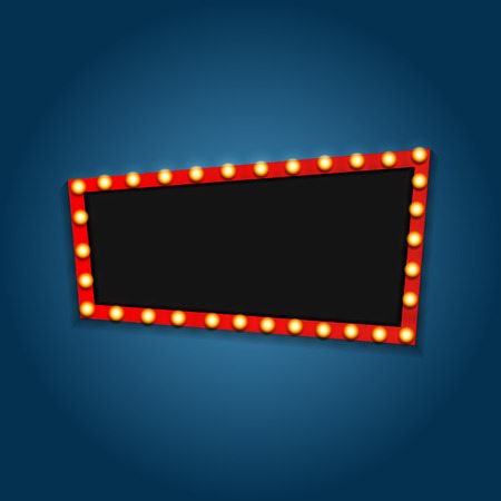 Vintage 3d light retro frame. Vector Illustration EPS10のイラスト素材