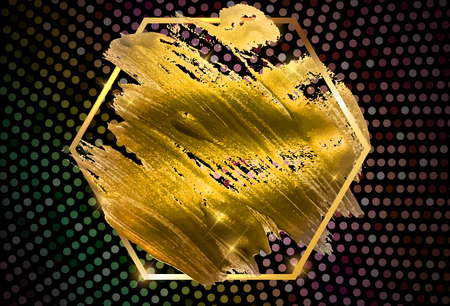 Gold Paint Glittering Textured Art Illustration. Vector Illustration EPS10のイラスト素材