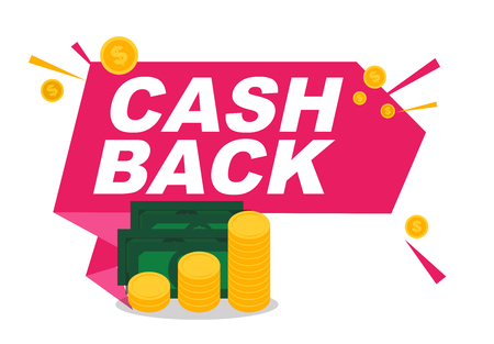 Money cashback poster with gold dollar coins. Vector illustration EPS10のイラスト素材