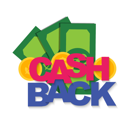 Money cashback poster with gold dollar coins. Vector illustration EPS10のイラスト素材