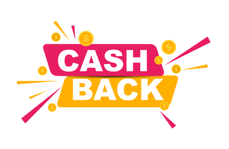 Money cashback poster with gold dollar coins. Vector illustration EPS10のイラスト素材