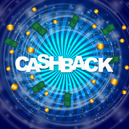 Money cashback poster with gold dollar coins. Vector illustration EPS10のイラスト素材