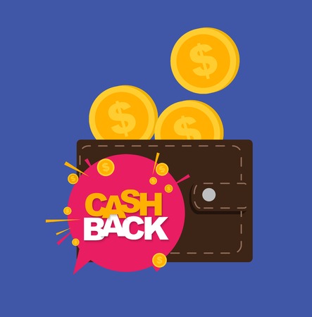 Money cashback poster with gold dollar coins. Vector illustration EPS10のイラスト素材