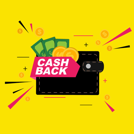 Money cashback poster with gold dollar coins. Vector illustration EPS10のイラスト素材