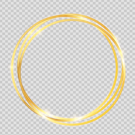 Gold Paint Glittering Textured Frame on Transparent Background. Vector Illustrationのイラスト素材