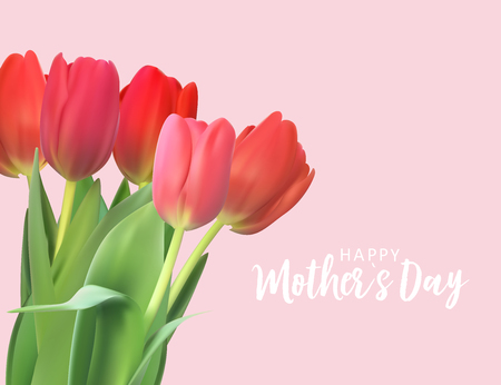 Happy Mother's day greeting card with Paper Origami Hearts background. Vector Illustration EPS10のイラスト素材