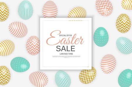 Abstract Easter Sale Template Background Vector Illustrationのイラスト素材