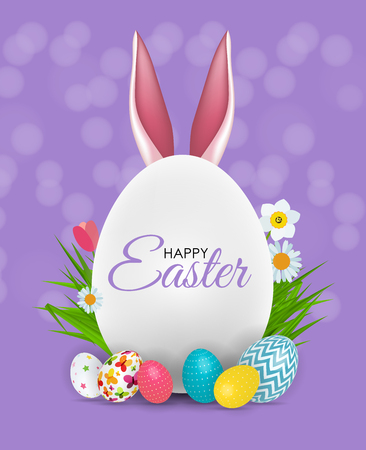 Abstract Happy Easter Template Holiday Background Vector Illustration EPS10のイラスト素材