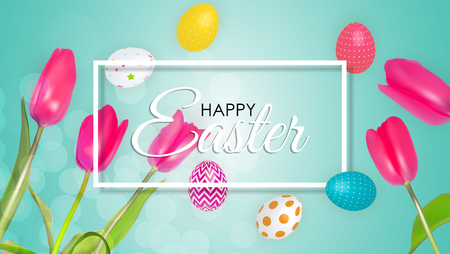 Abstract Happy Easter Template Holiday Background Vector Illustration EPS10のイラスト素材