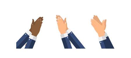 Flat Design Clapping Hand Applause template. Vector Illustration EPS10のイラスト素材