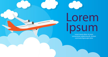 Flying airplane express delivery shipping  concept.のイラスト素材