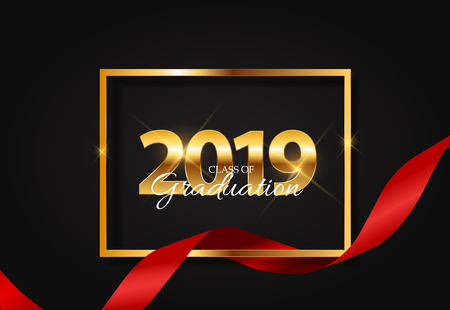 Class of 2019  Graduarion Education Background. Vector Illustrationのイラスト素材