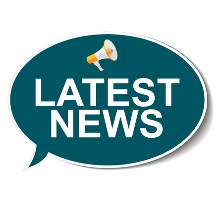Latest News Sign Label Icon with Megaphone Vector Illustration EPS10のイラスト素材