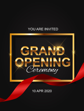 Grand Opening Card with Ribbon Background. Vector Illustration EPS10のイラスト素材