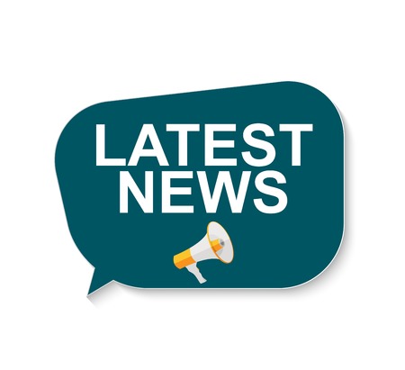 Latest News Sign Label Icon with Megaphone Vector Illustration EPS10のイラスト素材