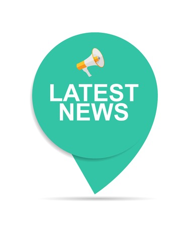 Latest News Sign Label Icon with Megaphone Vector Illustration EPS10のイラスト素材