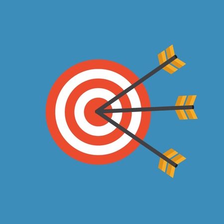 Business concept with target with arrow in modern flat style. Vector illustrationのイラスト素材