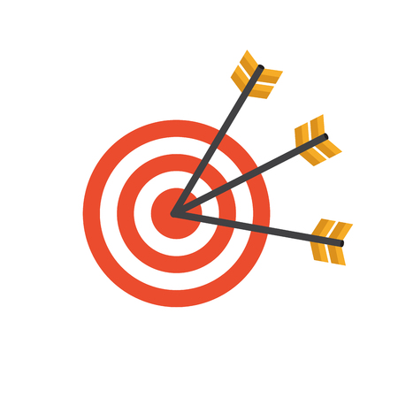 Business concept with target with arrow in modern flat style. Vector illustration EPS10のイラスト素材