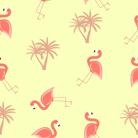 Cute Seamless Flamingo Pattern Vector Illustration EPS10