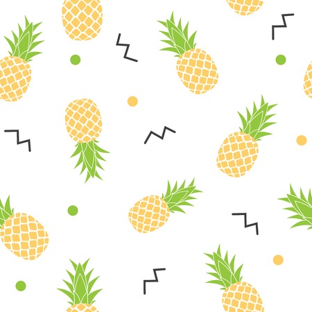 Tropic fruit Pineapple seamless pattern background design. Vector Illustration EPS10のイラスト素材