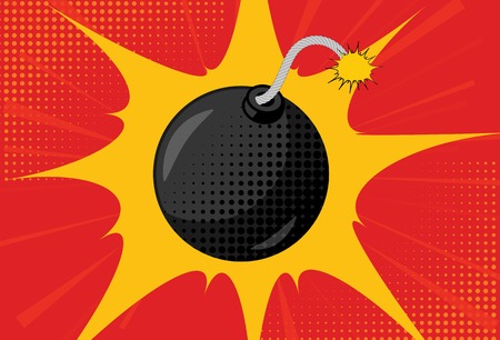 Background with Bomb in Pop Art Style. Vector Illustration EPS10のイラスト素材