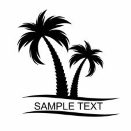 Black palm tree silhouette on white. Illustrationのイラスト素材