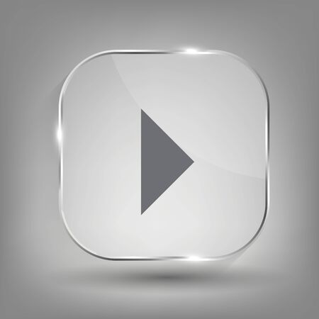 Glass button media icon.  Vector illustrationのイラスト素材