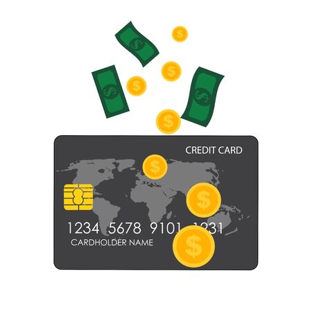 Credit Card Icon Flat Concept Vector Illustrationのイラスト素材