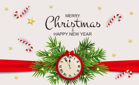 Merry Christmas and New Year Background. Vector Illustrationのイラスト素材
