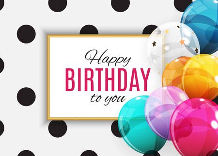 Group of Colour Glossy Helium Balloons Background. Set of  Balloons for Birthday, Anniversary, Celebration  Party Decorations. Vector Illustrationのイラスト素材