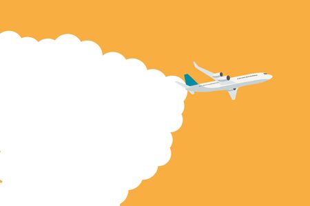 Flying airplane express delivery shipping  concept. Vector Illustrationのイラスト素材
