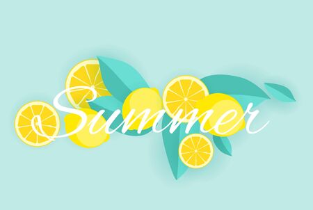 Abstract Summer  Lemon Background Vector Illustrationのイラスト素材