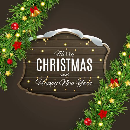 Merry Christmas and Happy New Year posters. Vector illustration. EPS10のイラスト素材