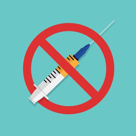 Stop Drug Icon Concept. Vector Illustrationのイラスト素材