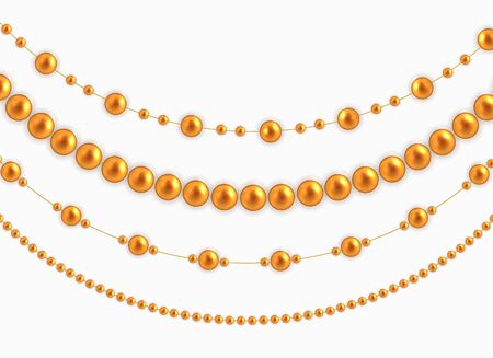 String garlands with balls , isolated on white background. Vector Illustration EPS10のイラスト素材