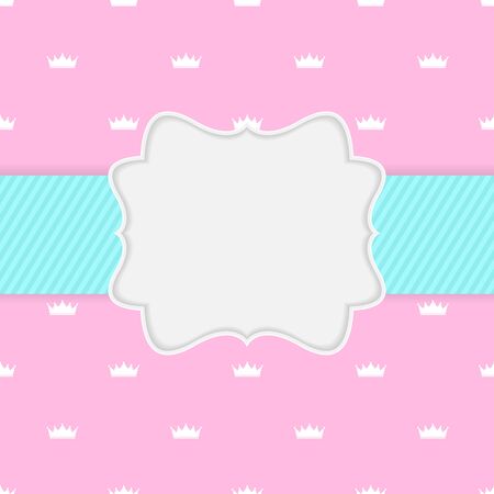 Princess Crown  Background with Frame Vector Illustration. EPS10のイラスト素材