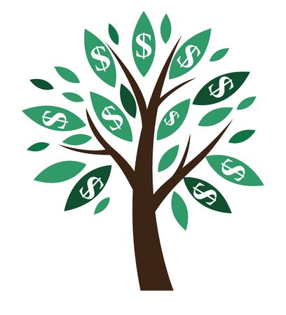 Financial concept. Money tree - symbol of successful business.  Vector Illustration EPS10のイラスト素材