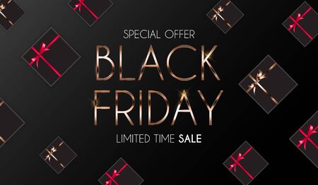 Black Friday Sale Banner Template. Vector Illustrationのイラスト素材