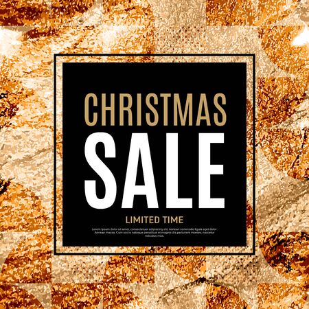 Christmas and New Year Sale Background, Discount Coupon Template. Vector Illustrationのイラスト素材