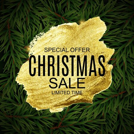 Christmas and New Year Sale Background, Discount Coupon Template. Vector Illustration eps10のイラスト素材