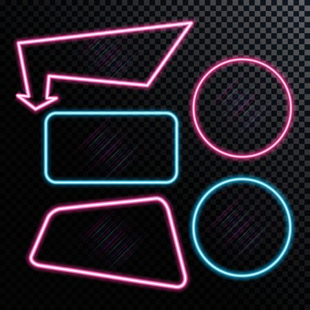 Abstract Neon Frame Template on Dark Background Vector Illustration EPS10のイラスト素材