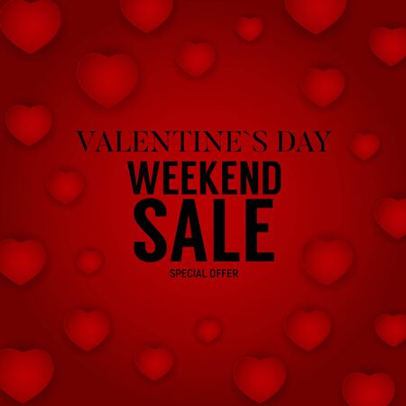 Valentine's Day Love and Feelings Weekend Sale Background Design. Vector illustration EPS10のイラスト素材