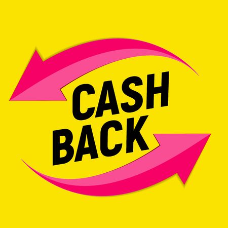 Money cashback poster with gold dollar coins. Vector illustrationのイラスト素材