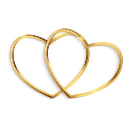 Happy Valentines Day Card with two Hearts. Vector Illustration EPS10のイラスト素材