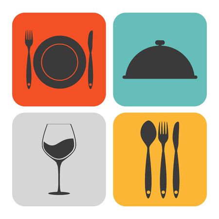 Food Icon Set for Web and Mobile Application. Vector Illustrationのイラスト素材
