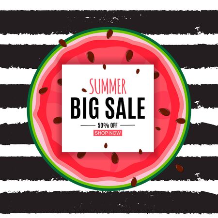 Abstract Summer Sale Background with Watermelon.のイラスト素材