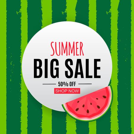 Abstract Summer Sale Background with Watermelon.のイラスト素材