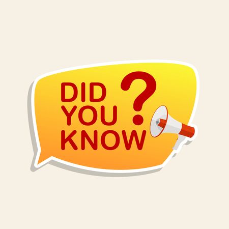 Did you know label sticker with speech bubble and megaphone. Vector Illustration EPS10のイラスト素材