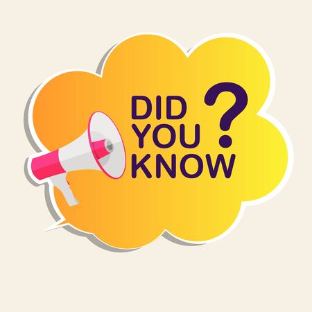 Did you know label sticker with speech bubble and megaphone. Vector Illustration EPS10のイラスト素材